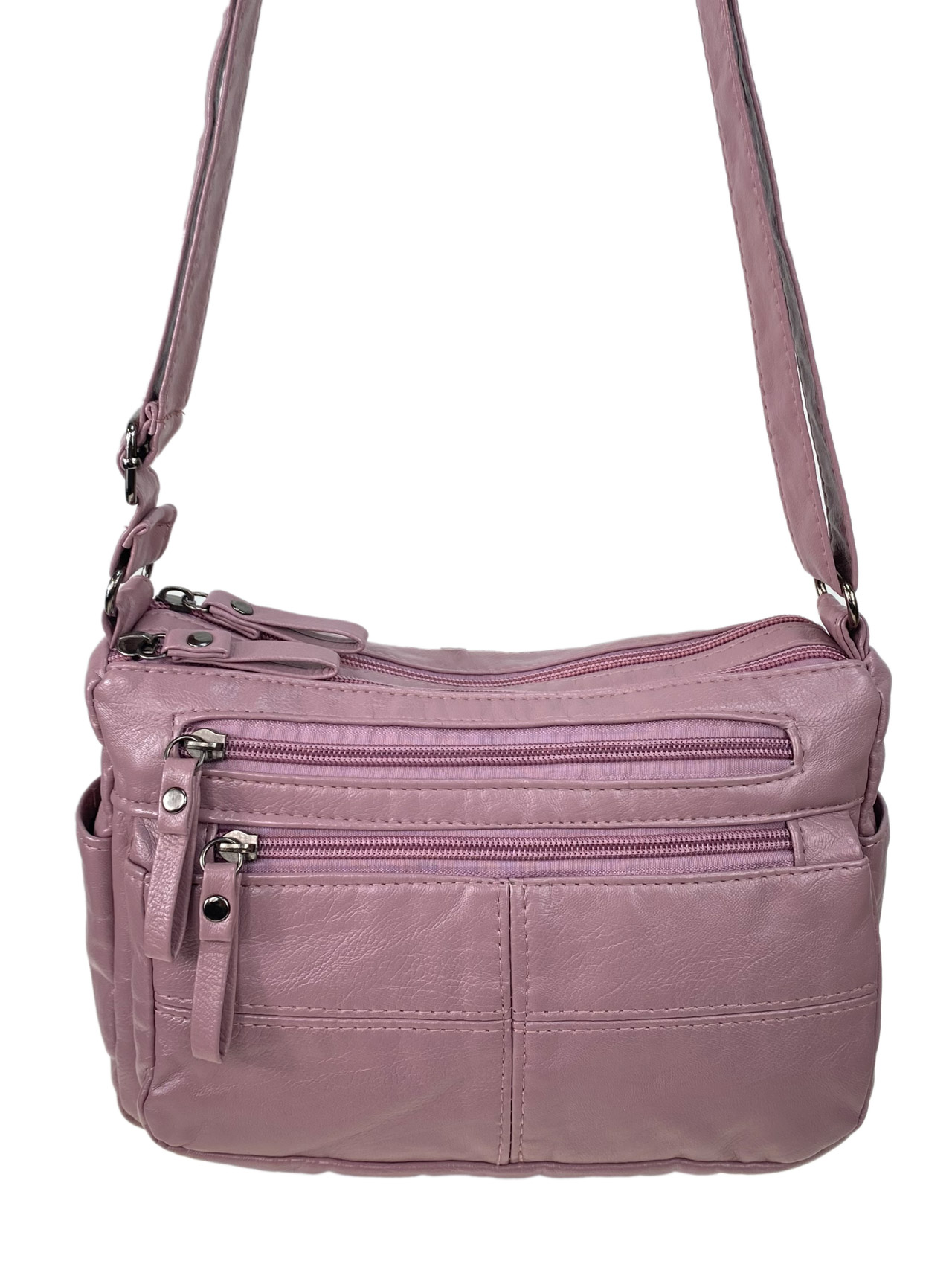 На фото 2 - Женская сумка из искусственной кожи, цвет пудра