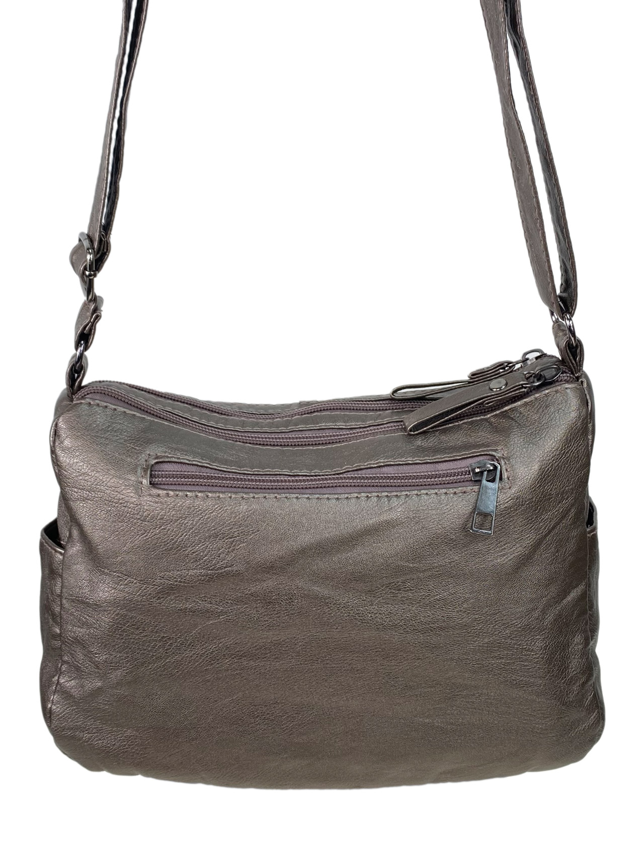 На фото 3 - Женская сумка из искусственной кожи, цвет бронза
