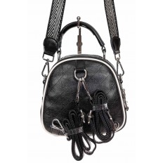 На фото 3 - Оригинальная сумка-рюкзак из искусственной кожи, цвет чёрный
