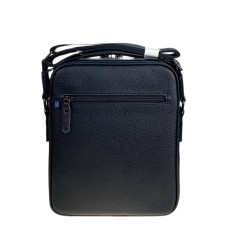 На фото 1 - Сумка мужская через плечо из искусственной кожи, цвет черный