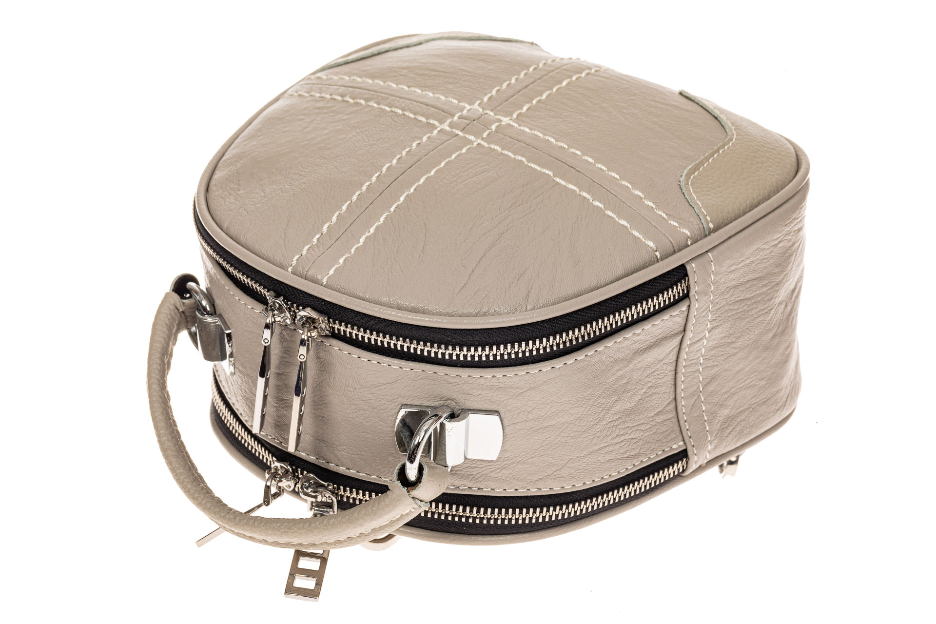 На фото 3 - Сумка-рюкзак из искусственной кожи, цвет серый