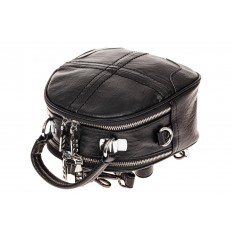 На фото 3 - Сумка-рюкзак из искусственной кожи, цвет черный