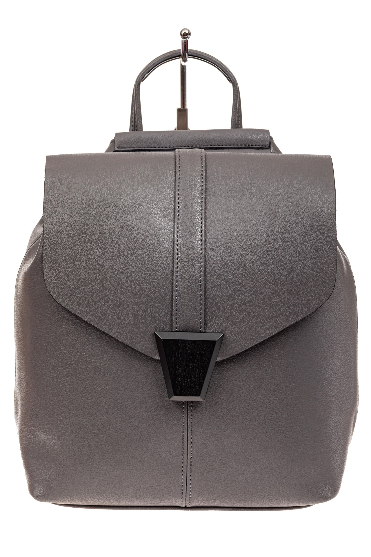На фото 2 - Женский рюкзак трансформер из натуральной кожи, цвет серый
