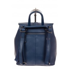 На фото 3 - Женский рюкзак трансформер из натуральной кожи, цвет синий