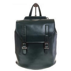 На фото 2 - Женский рюкзак – трансформер из натуральной кожи темно-зеленого цвета 3005