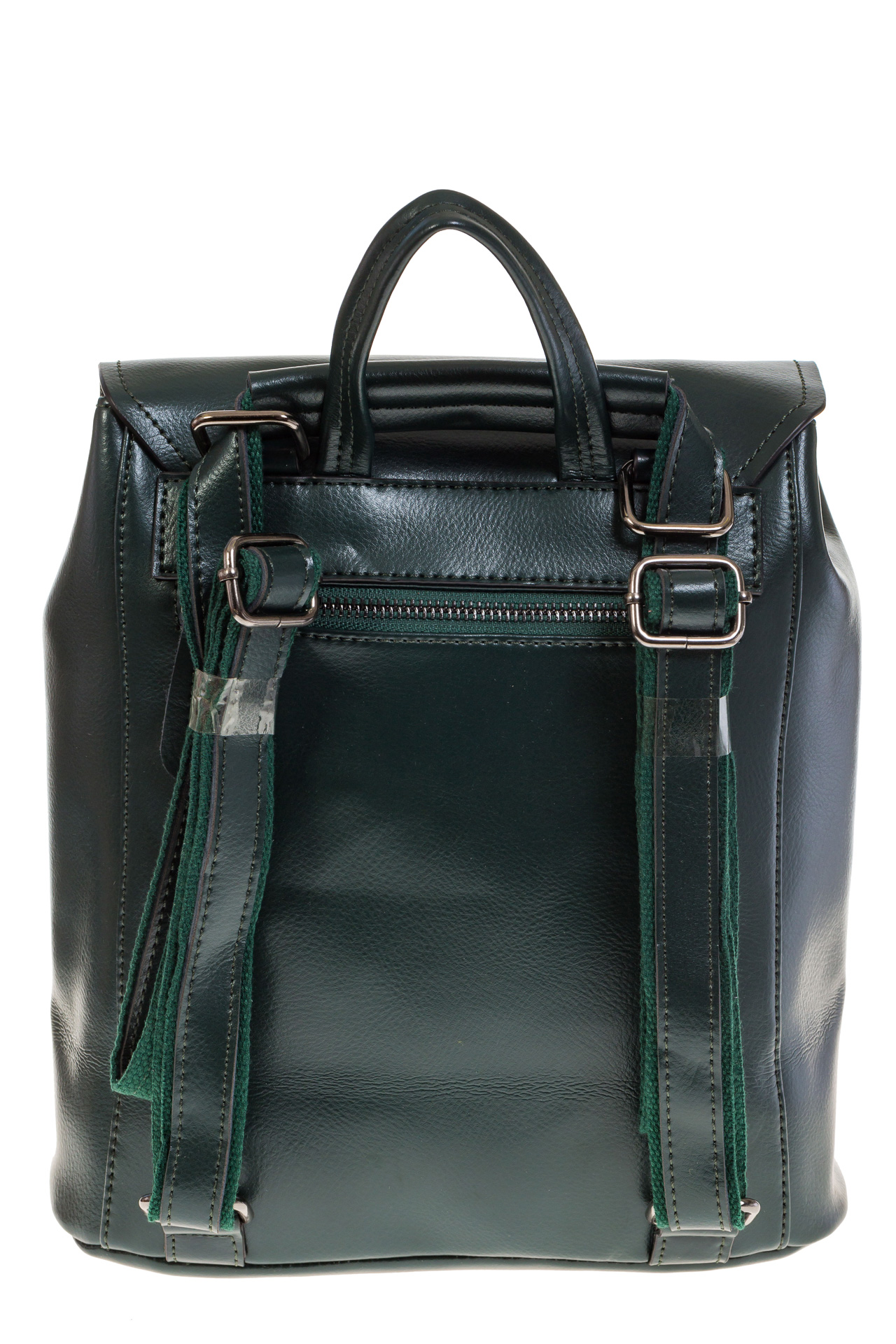 На фото 3 - Женский рюкзак – трансформер из натуральной кожи темно-зеленого цвета 3005
