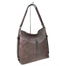 На фото 1 - Женская сумка из искусственной кожи цвет коричнево-серый