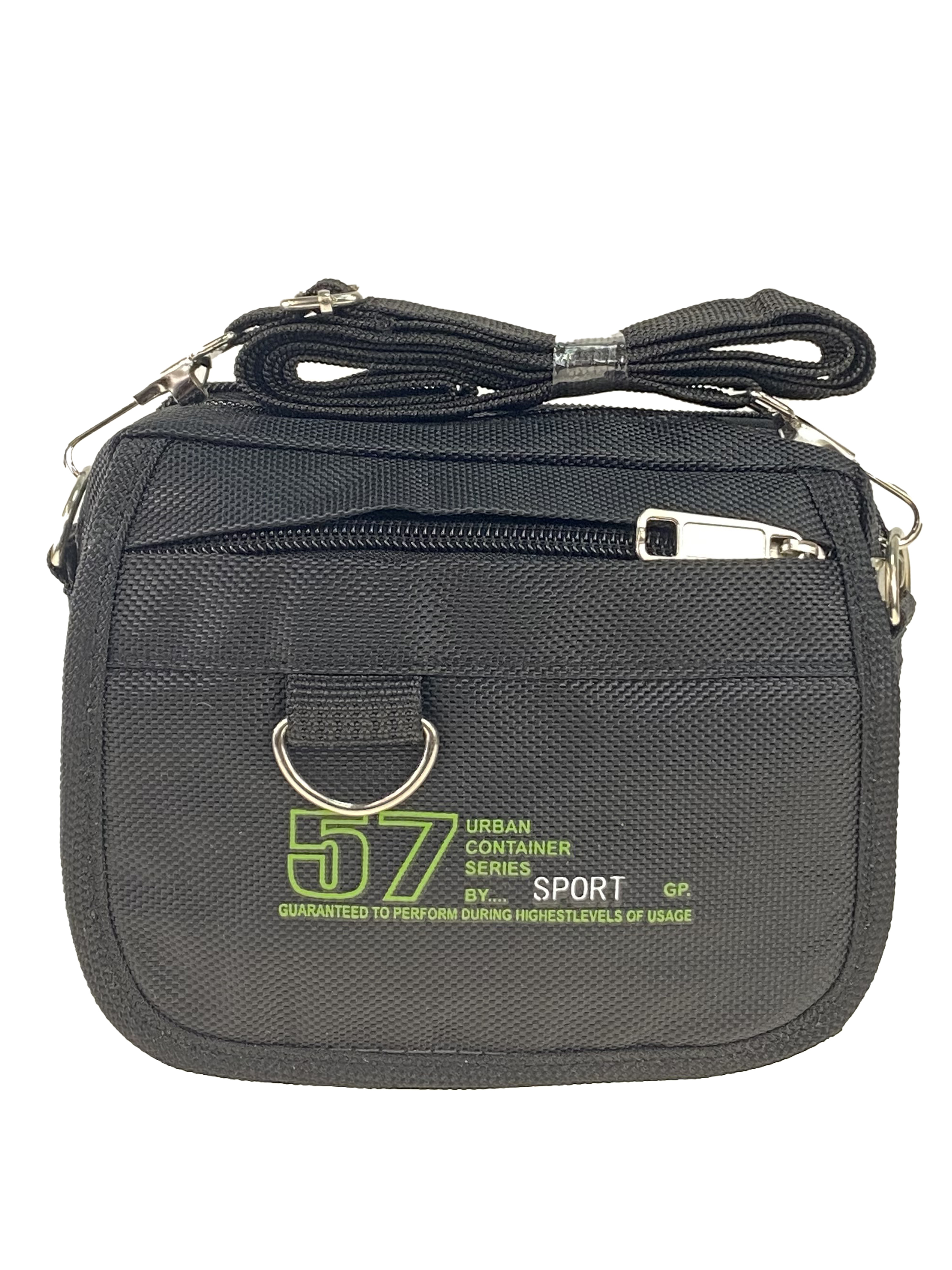 На фото 2 - Спортивная поясная сумка из текстиля, цвет чёрный