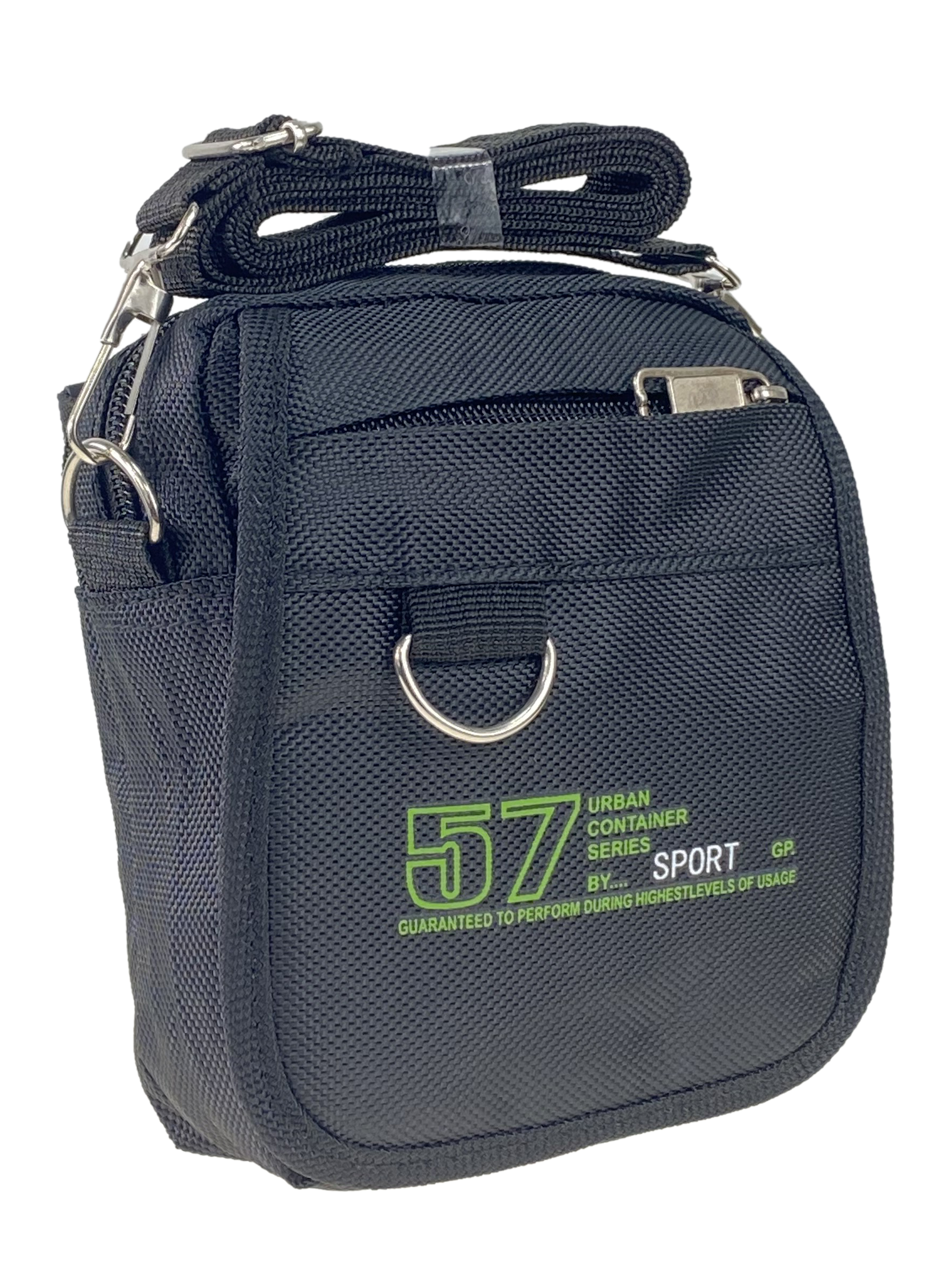 На фото 1 - Поясная спортивная сумка из текстиля, цвет чёрный