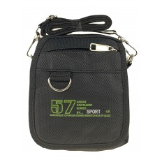 На фото 2 - Поясная спортивная сумка из текстиля, цвет чёрный