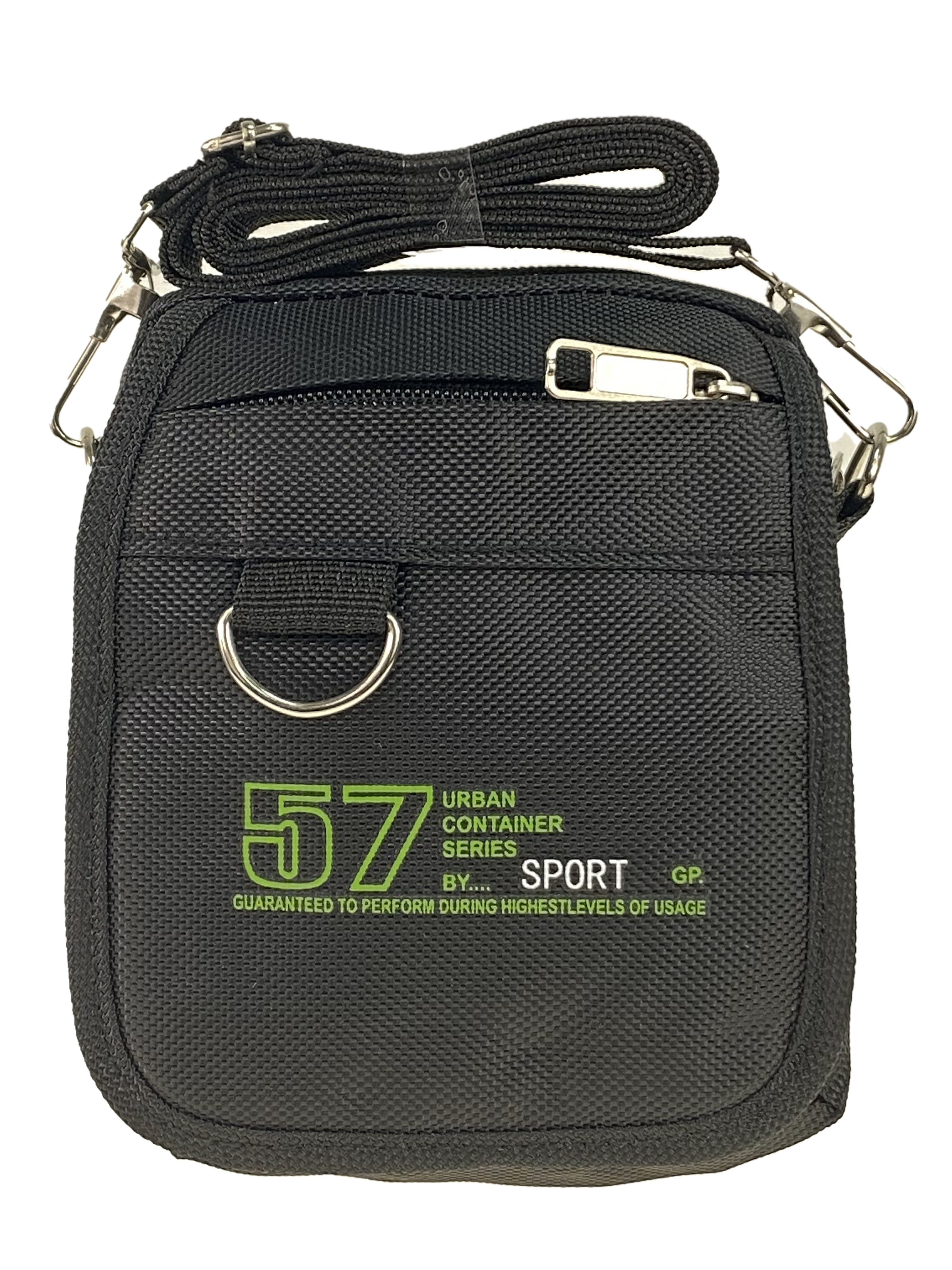 На фото 2 - Поясная спортивная сумка из текстиля, цвет чёрный