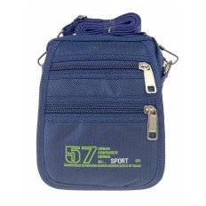 На фото 2 - Текстильная поясная сумка со спортивным принтом, цвет тёмно-синий