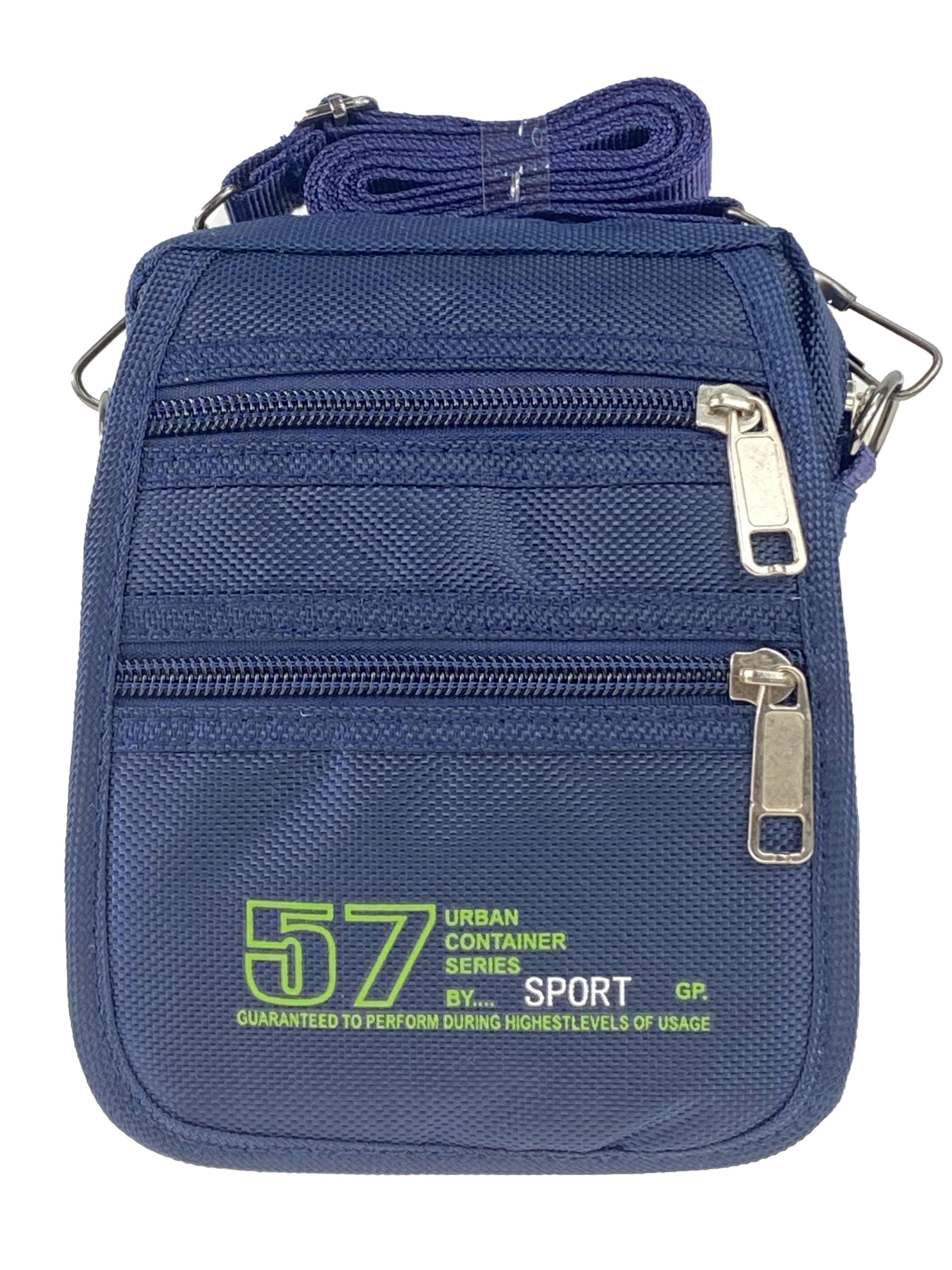 На фото 2 - Текстильная поясная сумка со спортивным принтом, цвет тёмно-синий