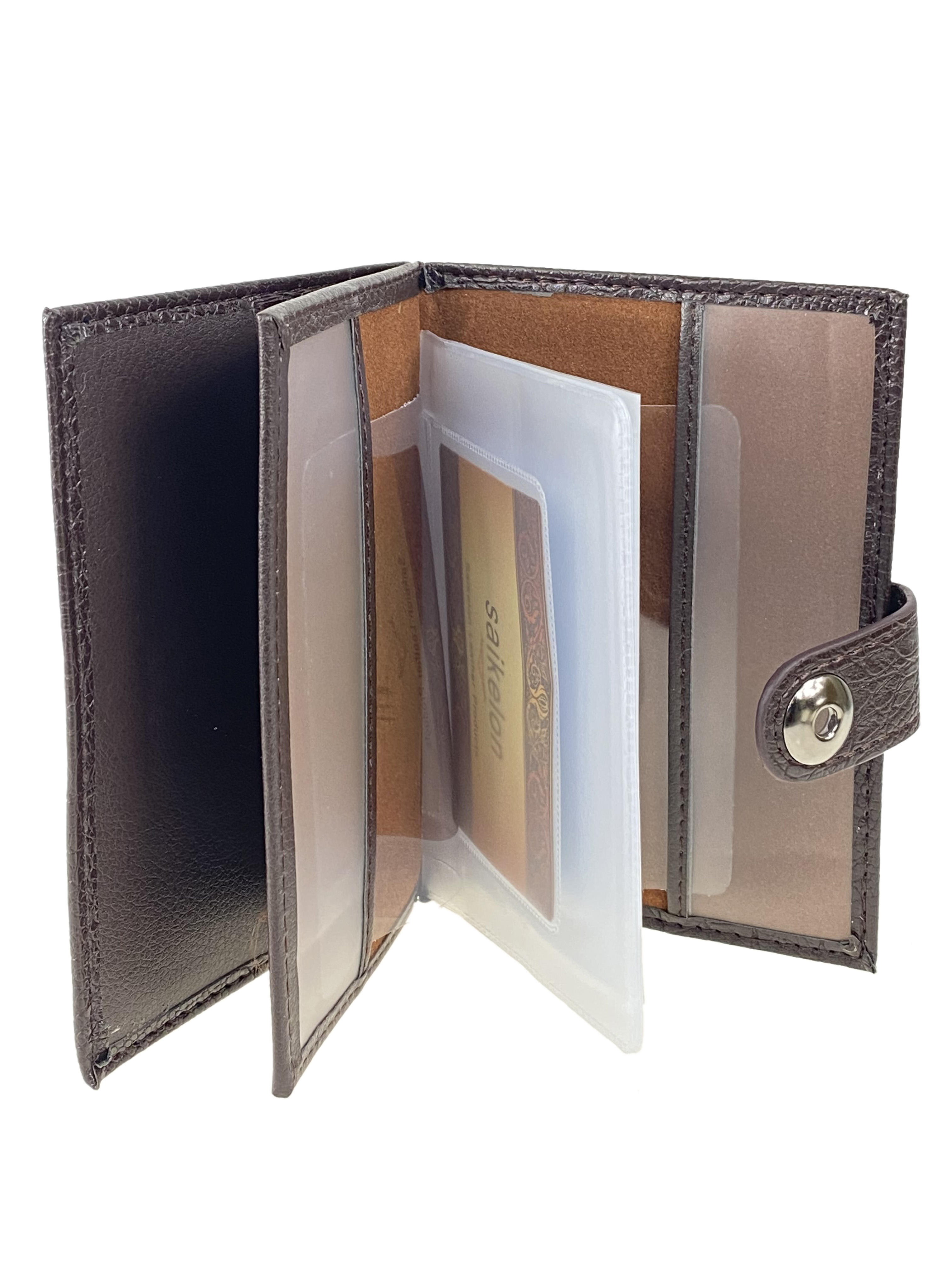 На фото 2 - Обложка для паспорта и автодокументов, цвет коричневый