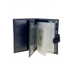 На фото 2 - Обложка для паспорта и автодокументов из чёрной экокожи