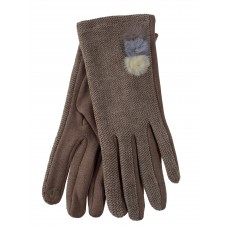 На фото 1 - Велюровые демисезонные перчатки, цвет бежевый