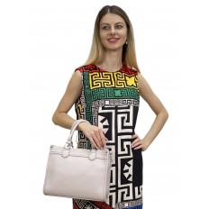 На фото 3 - Женская сумка из искусственной кожи, цвет серо белый