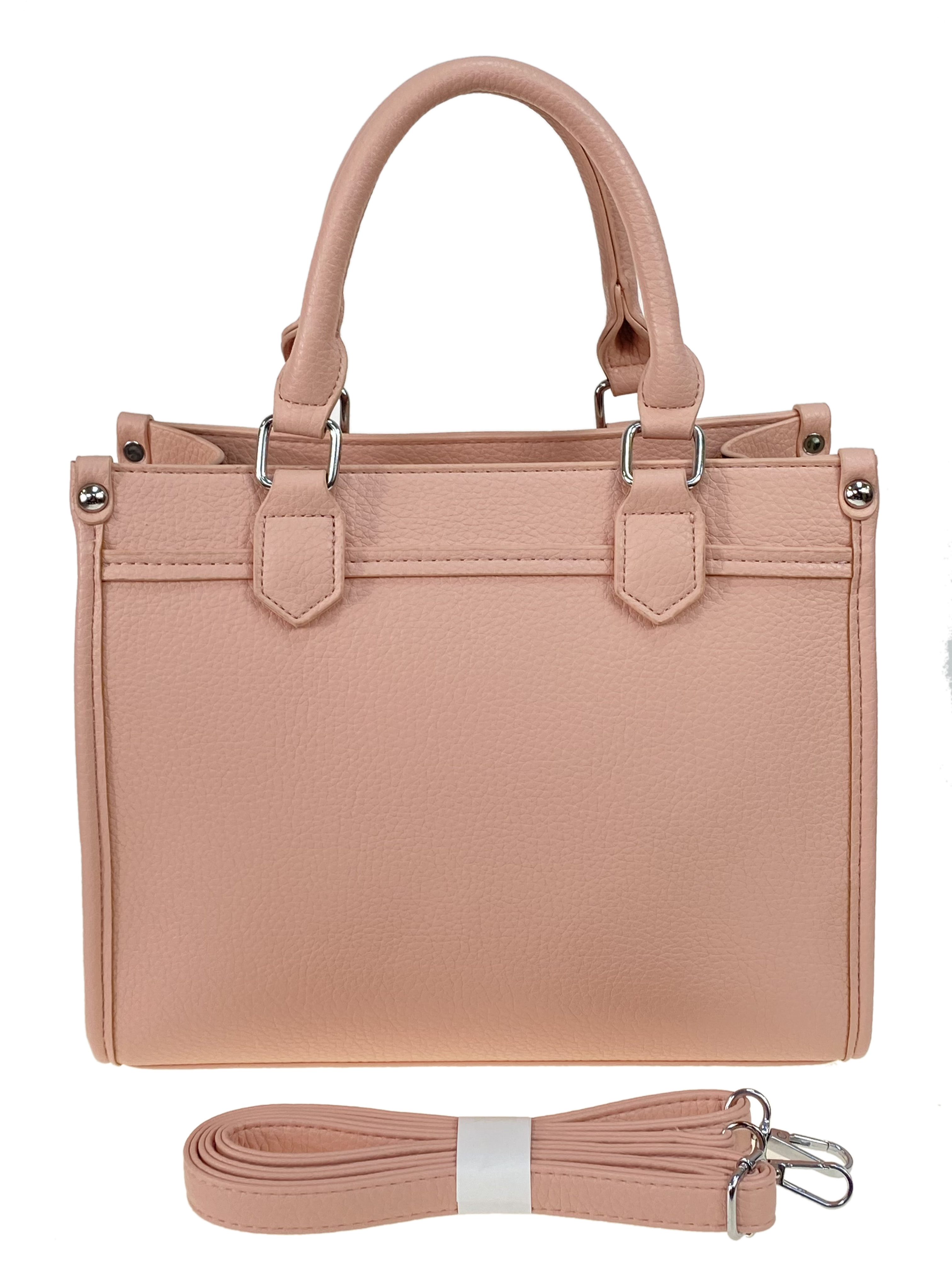 На фото 2 - Женская сумка из искусственной кожи, цвет розовый