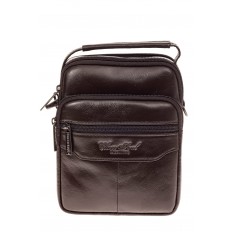На фото 2 - Мужская сумка-барсетка из натуральной кожи, цвет коричневый