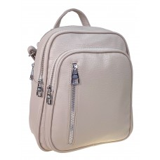 На фото 1 - Женский рюкзак из искусственной кожи, цвет серый 