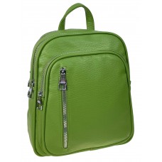 На фото 1 - Женский рюкзак из искусственной кожи, цвет зеленый