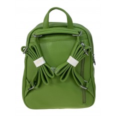 На фото 2 - Женский рюкзак из искусственной кожи, цвет зеленый