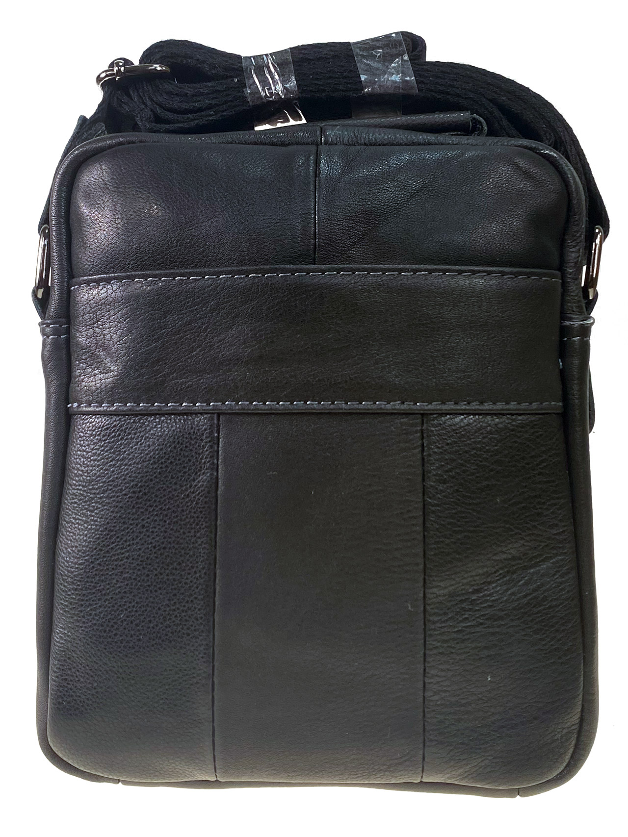 На фото 2 - Мужская сумка из натуральной кожи, цвет черный 