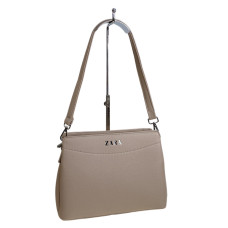 На фото 1 - Женская сумка из искусственной кожи, цвет светло бежевый