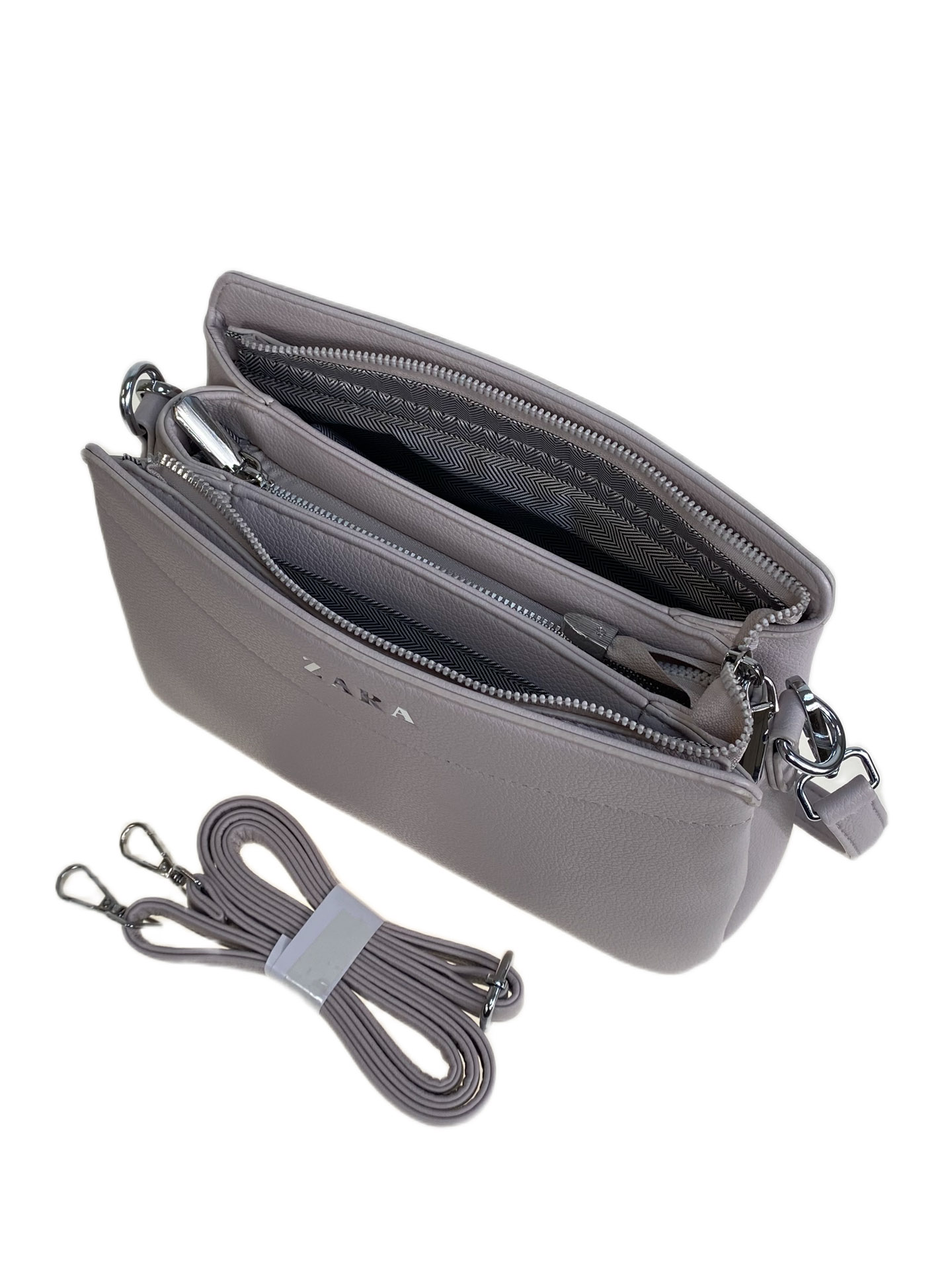 На фото 2 - Женская сумка из искусственной кожи, цвет серый