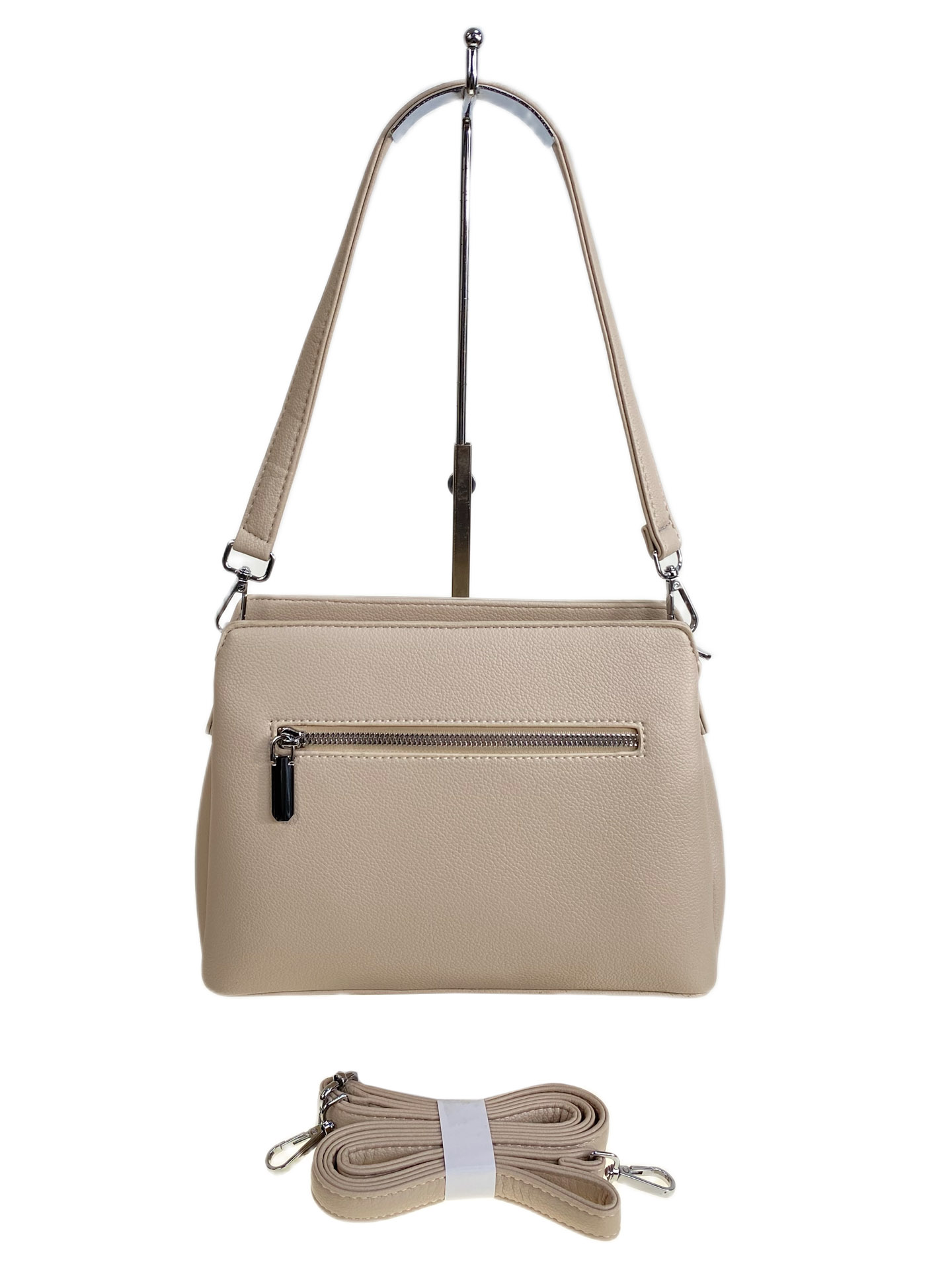 На фото 2 - Женская сумка из искусственной кожи, цвет молочный