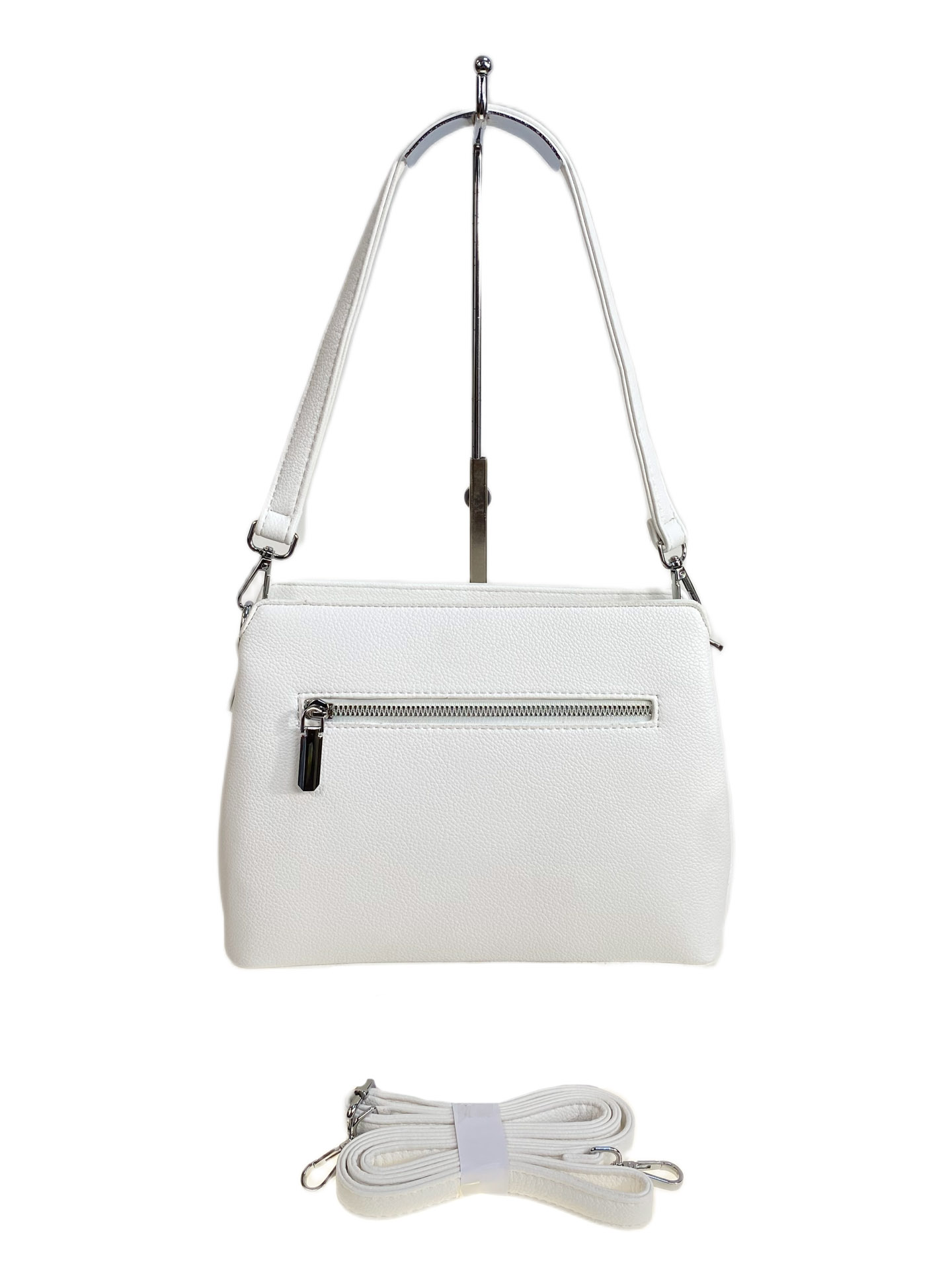 На фото 2 - Женская сумка из искусственной кожи, цвет белый