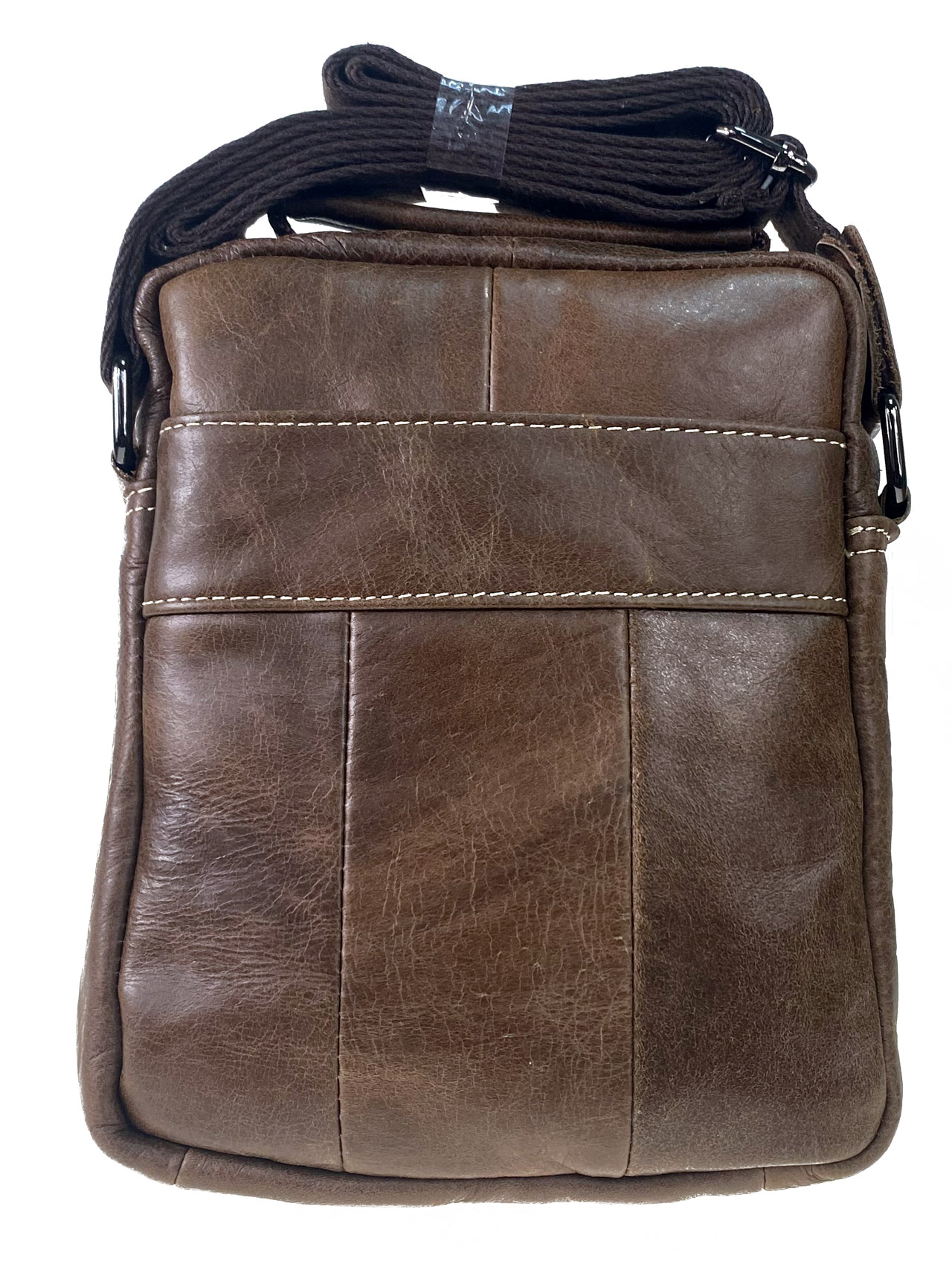 На фото 2 - Мужская сумка из натуральной кожи, цвет серо-коричневый
