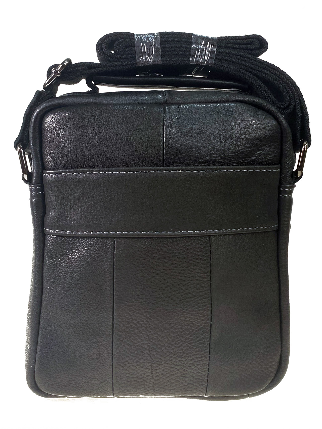 На фото 2 - Мужская сумка из натуральной кожи, цвет черный 