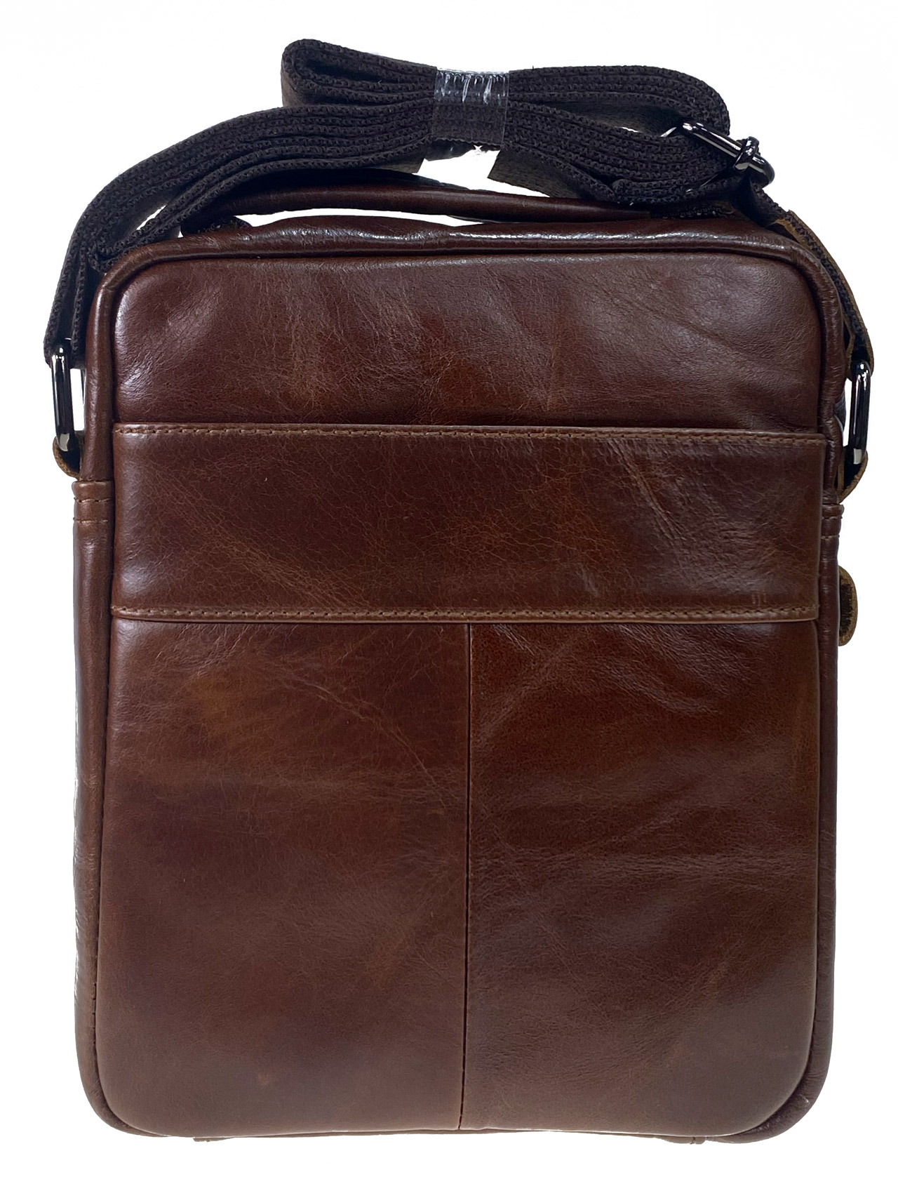 На фото 2 - Мужская сумка из натуральной кожи, цвет коричневый 