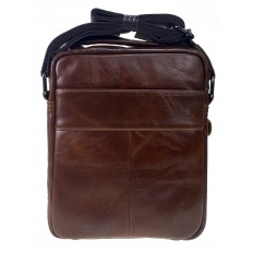 На фото 2 - Мужская сумка из натуральной кожи, цвет коричневый 