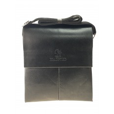 На фото 2 - Мужская сумка-планшет из искусственной кожи через плечо, цвет чёрный