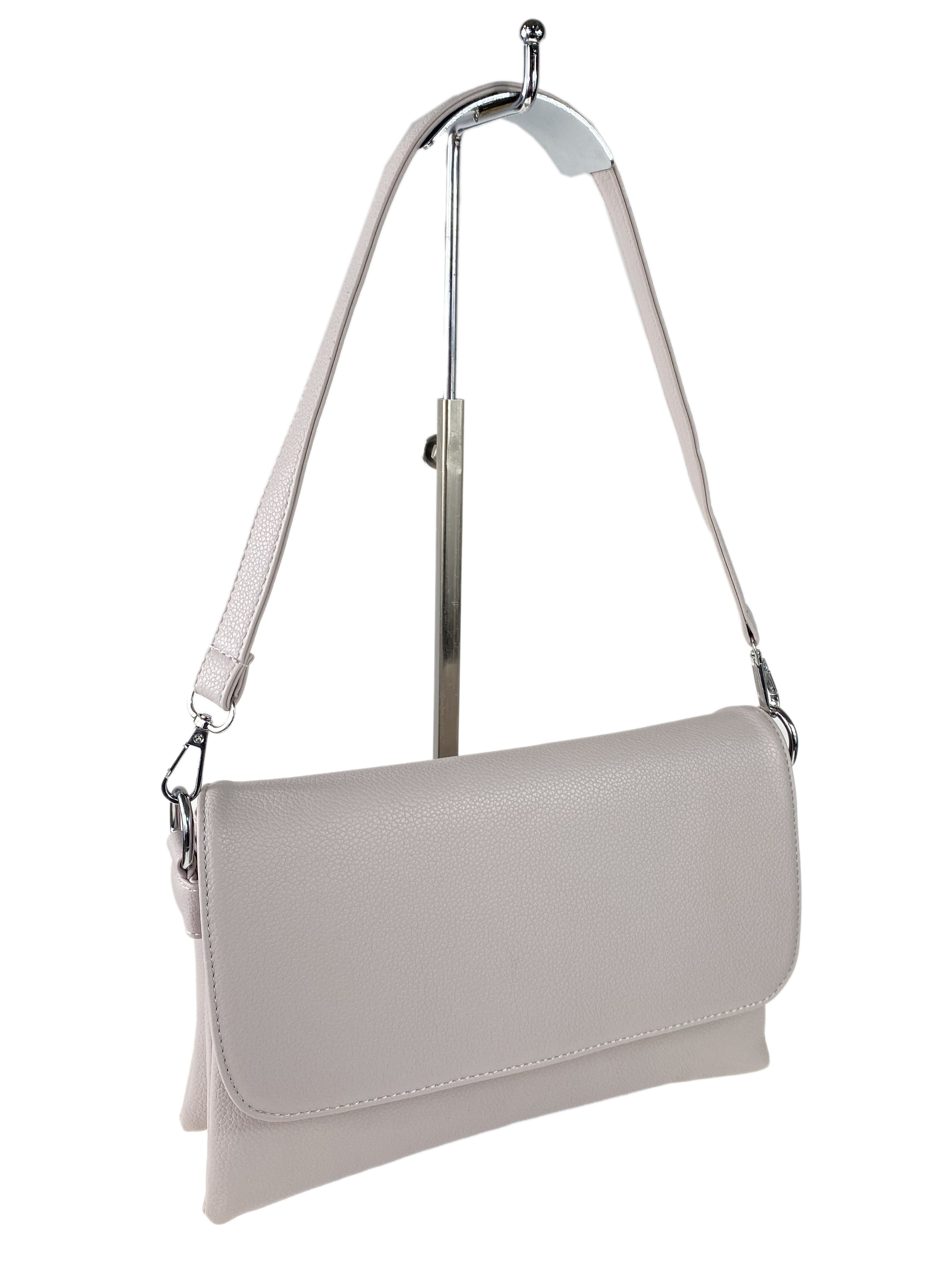 На фото 1 - Женская сумка-клатч  из мягкой  искусственной кожи,цвет светло серый