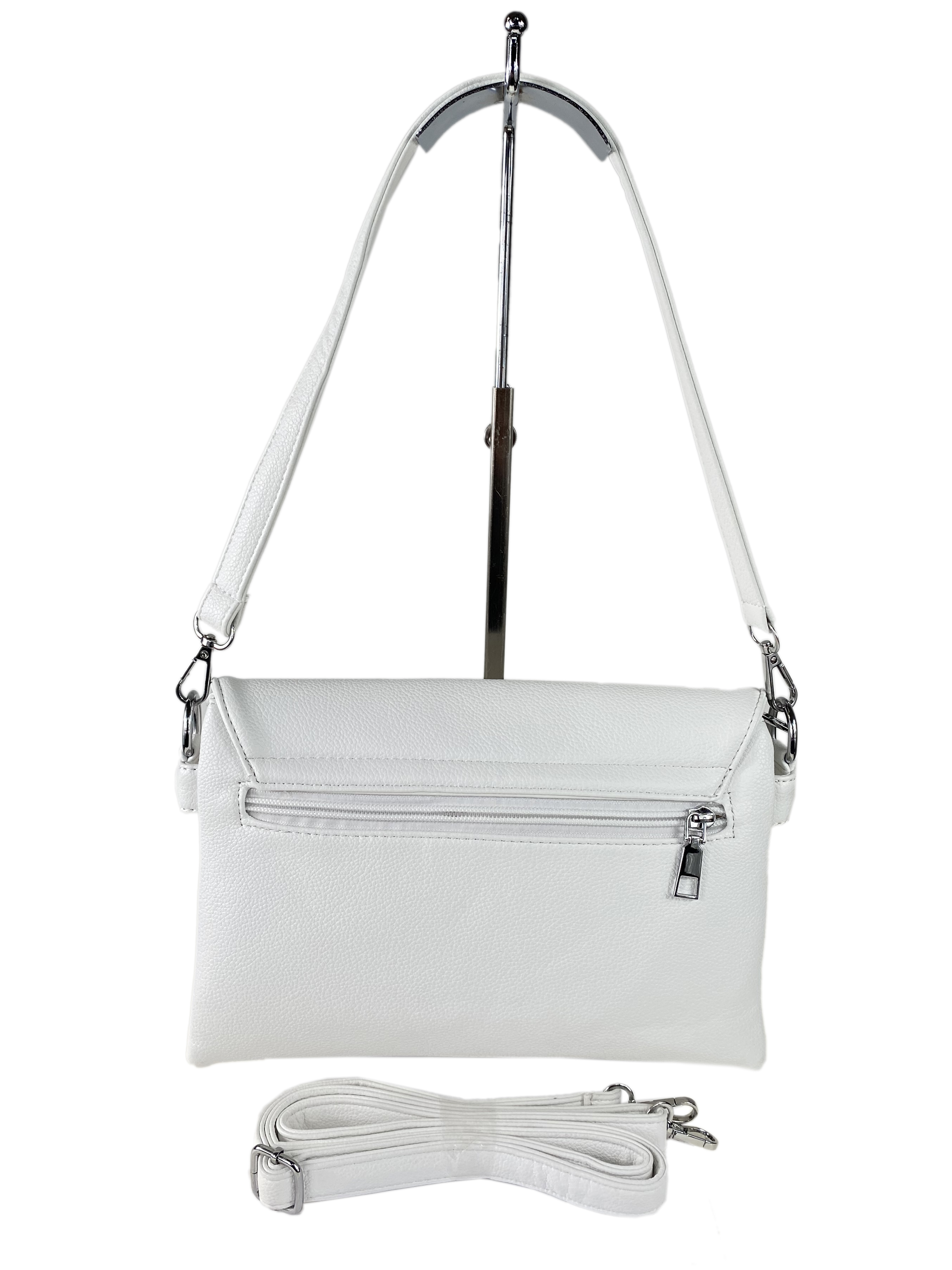 На фото 3 - Женская сумка-клатч  из мягкой  искусственной кожи,цвет белый