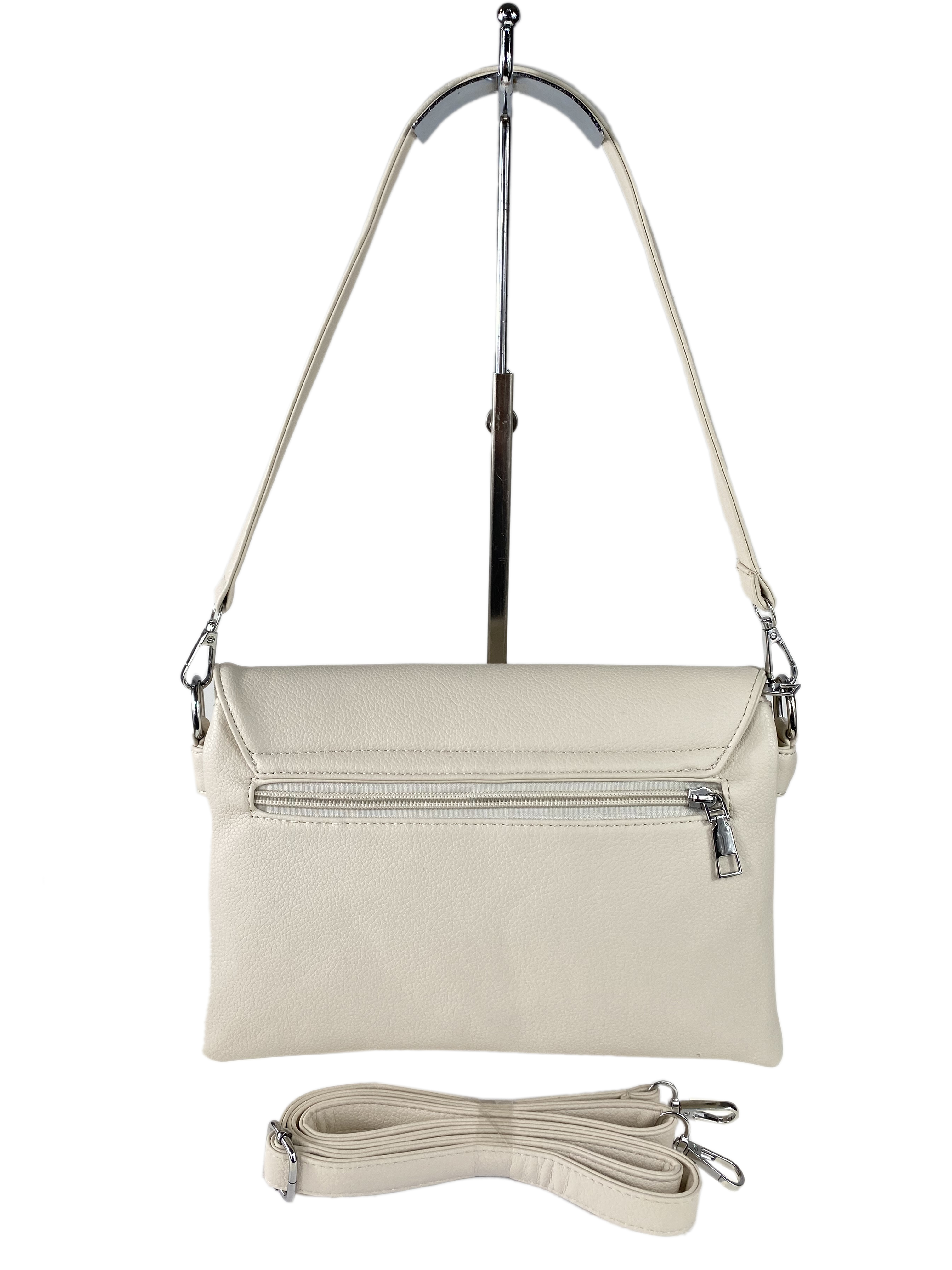 На фото 3 - Женская сумка-клатч  из мягкой  искусственной кожи,цвет  молочный