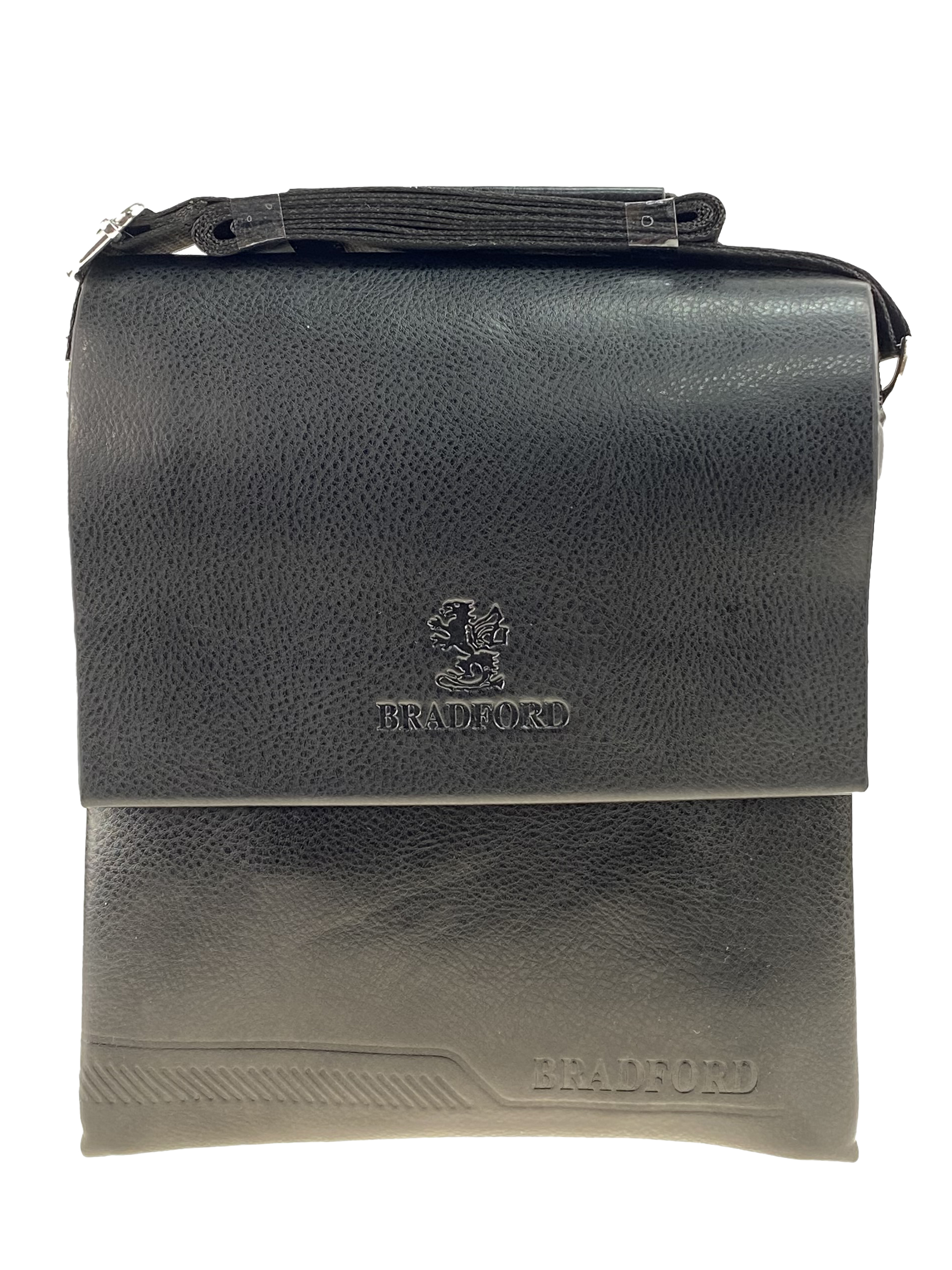 На фото 2 - Чёрная мужская сумка-планшет из экокожи