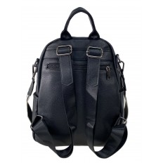 На фото 3 - Женская сумка-рюкзак  из искусственной кожи, цвет черный