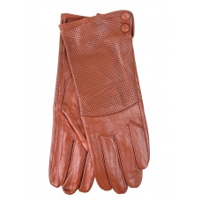 На фото 1 - Женские демисезонные перчатки из натуральной кожи, цвет рыжий