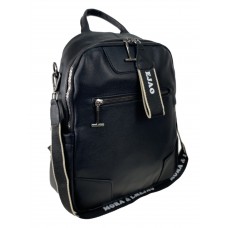 На фото 1 - Женская сумка-рюкзак  из искусственной кожи, цвет черный