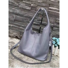 На фото 2 - Женская сумка шоппер из натуральной кожи, цвет серый