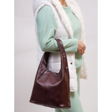 На фото 1 - Женская сумка шоппер из натуральной кожи, цвет бордо