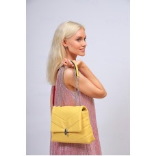 На фото 1 - Женская сумка из искусственной кожи, цвет желтый