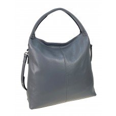 На фото 1 - Женская сумка из натуральной кожи цвет серый