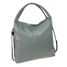 На фото 1 - Женская сумка из натуральной кожи цвет серо-голубой