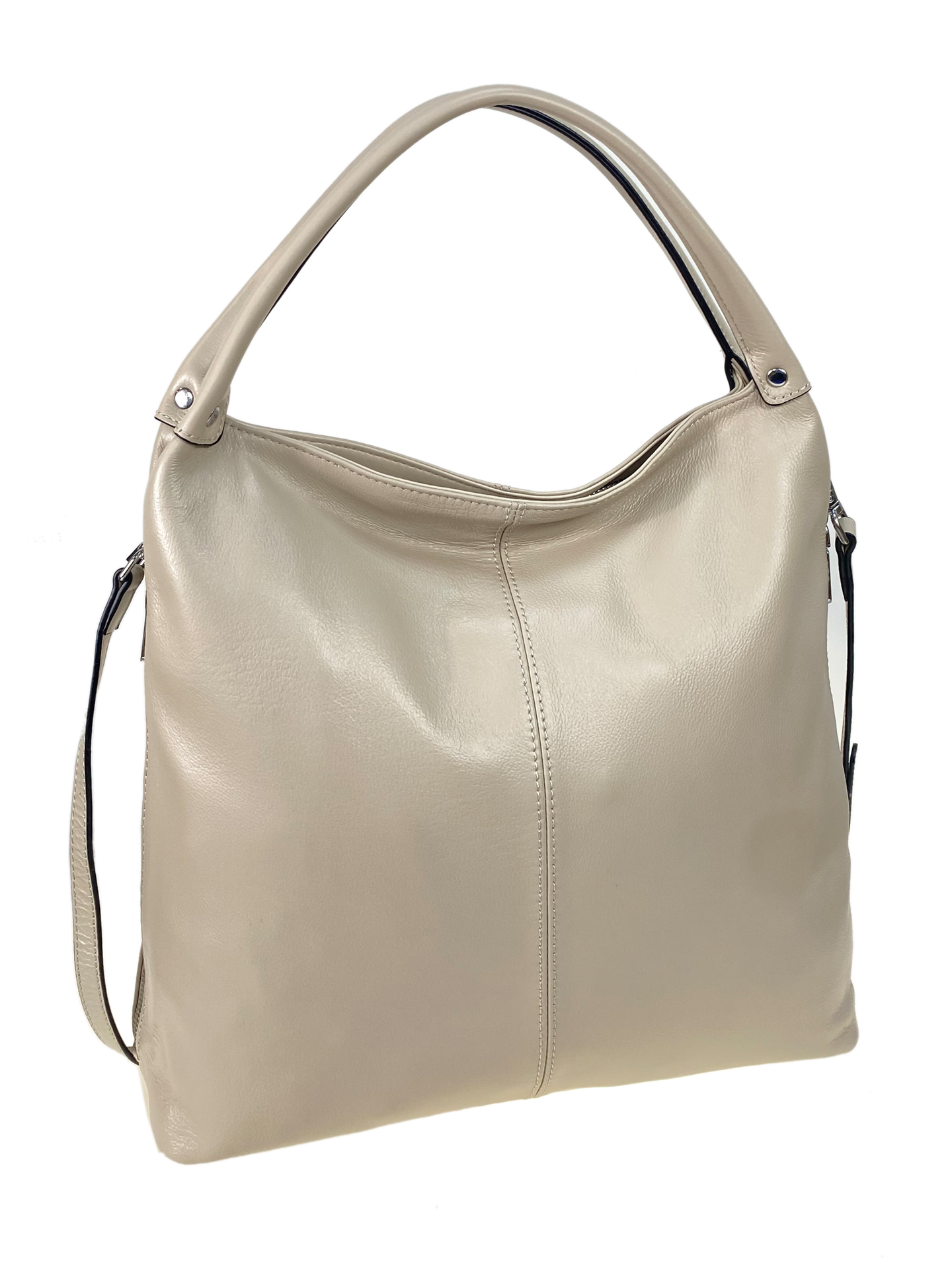 На фото 1 - Женская сумка из натуральной кожи цвет молочный