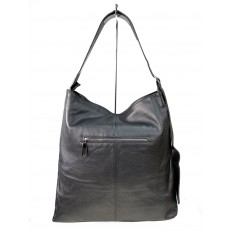 На фото 2 - Женская сумка из натуральной кожи, цвет  графит